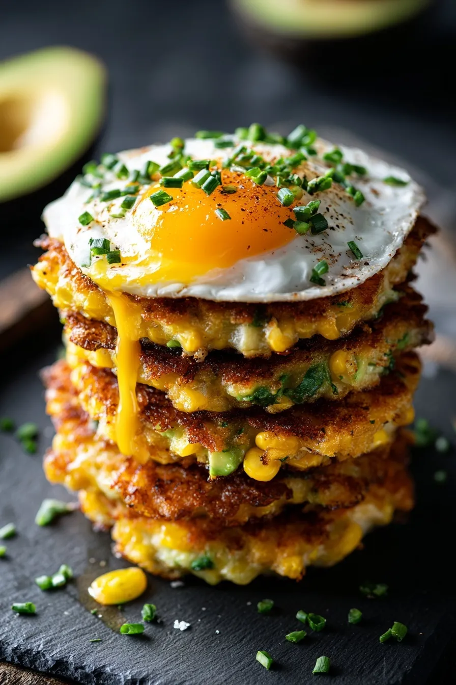 Corn Fritter Breakfast Sandwiches