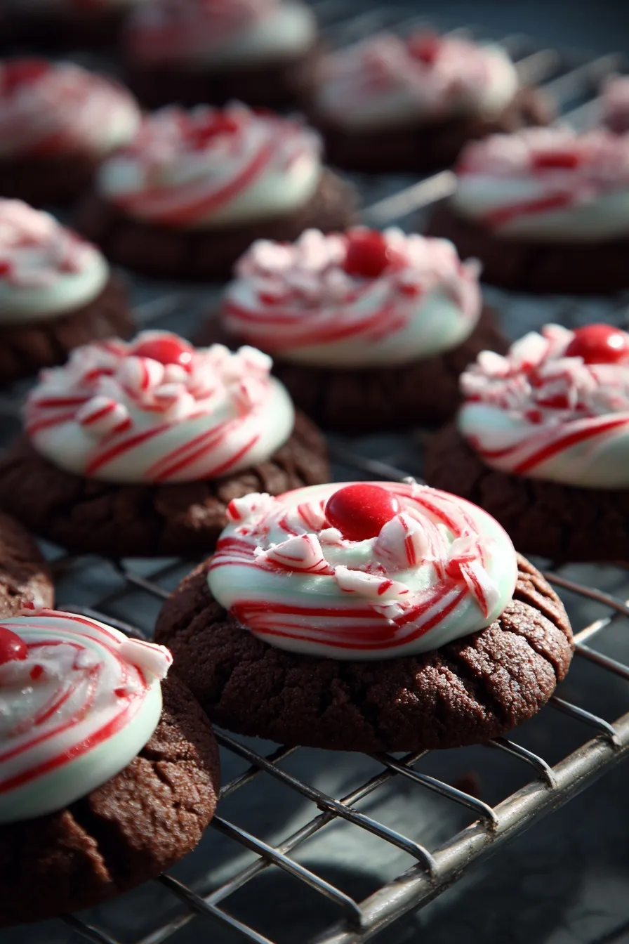 peppermint chocolate blossom cookies