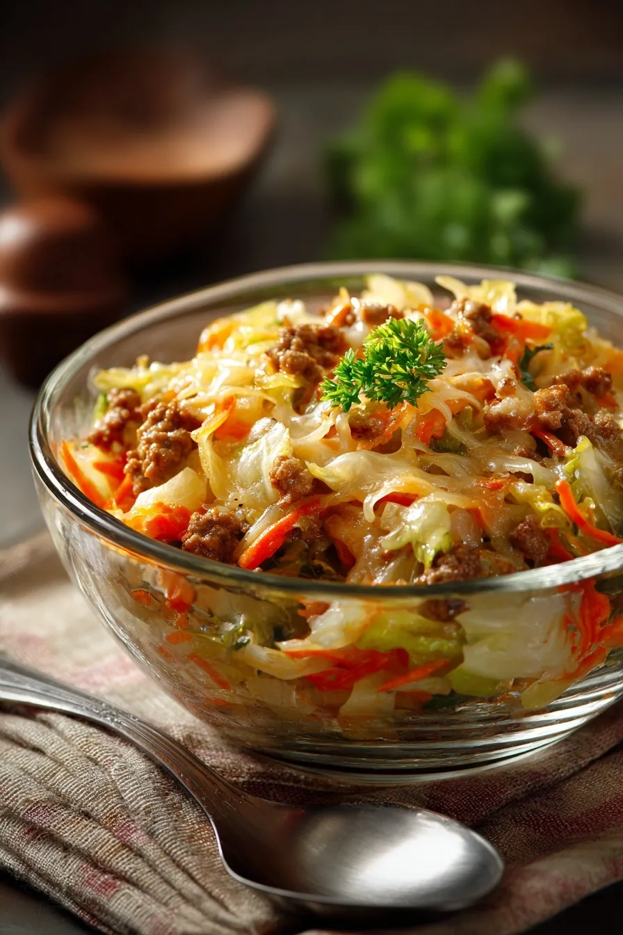 Savory Cabbage Beef Bake