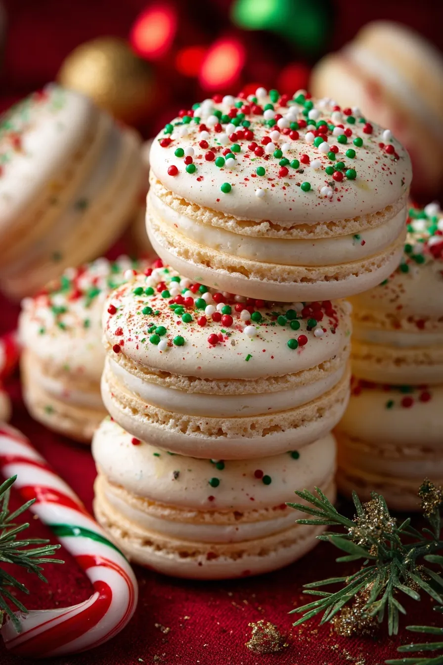 Christmas Tree Cake Macarons