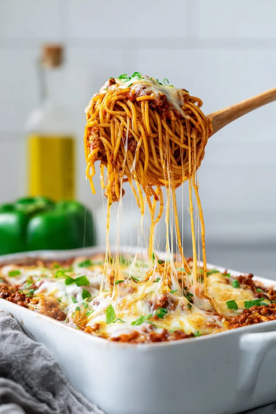 Spicy Vegetarian Baked Spaghetti