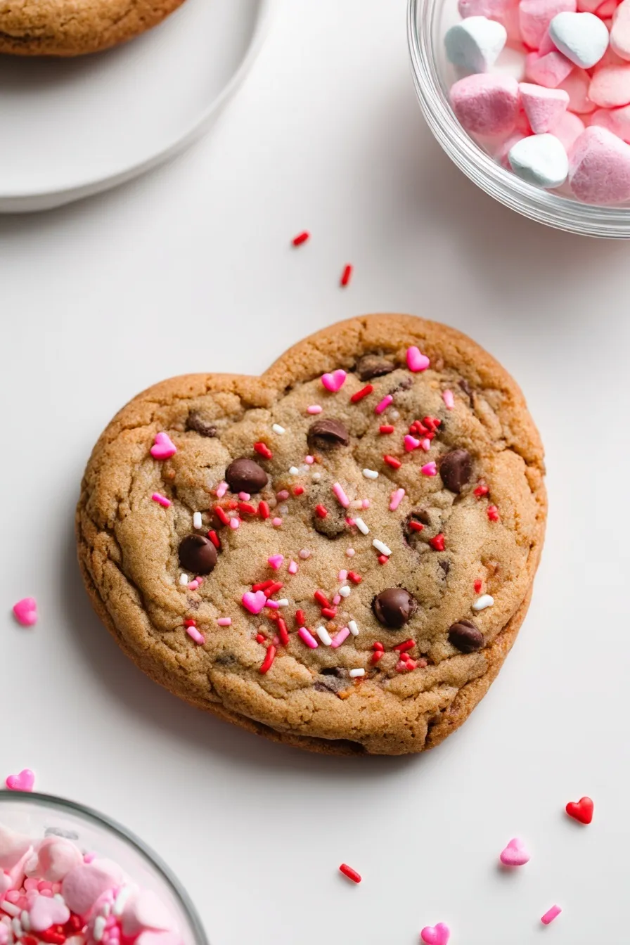 Heart Shaped Chocolate Chip Cookies