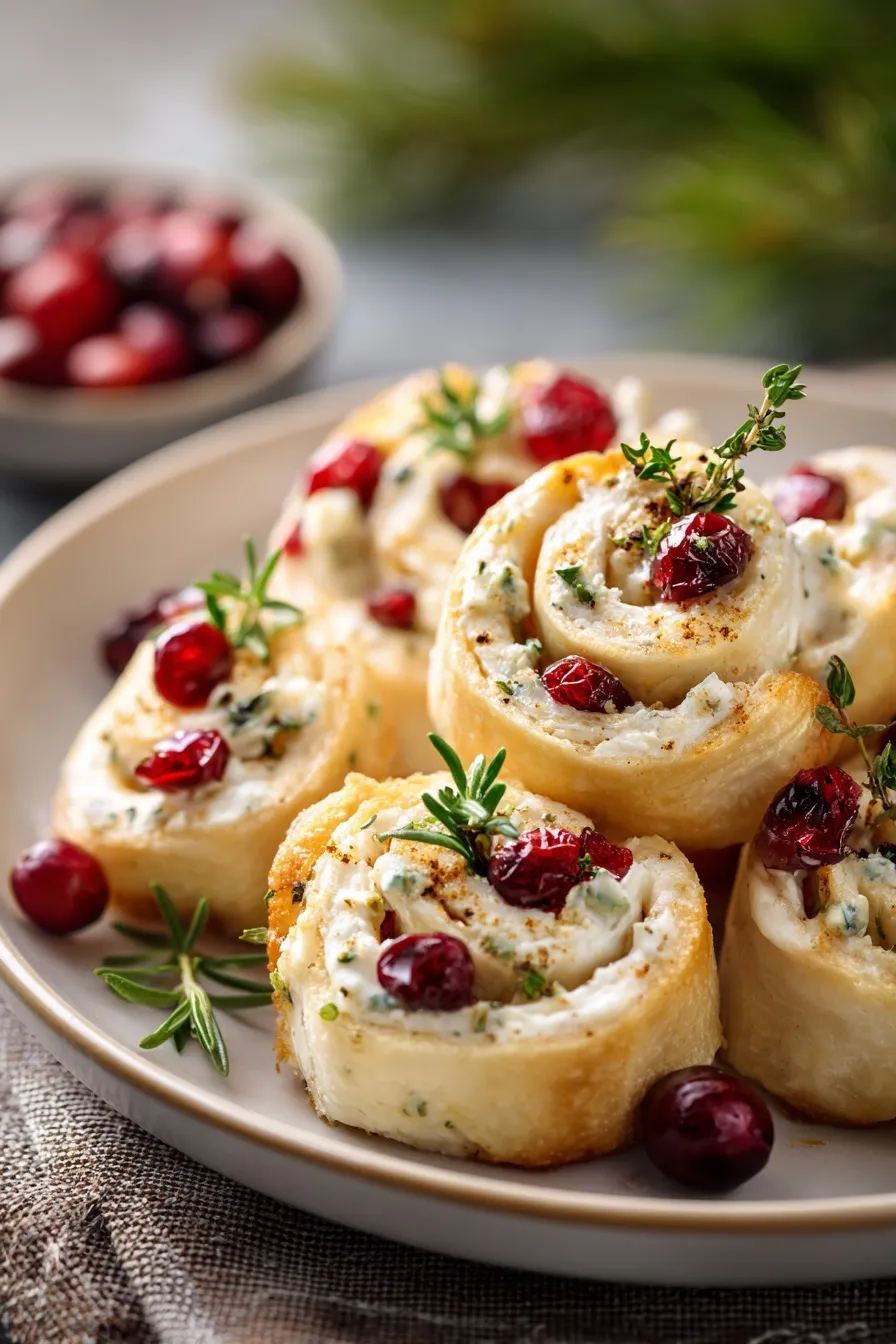 Cranberry cream cheese pinwheels