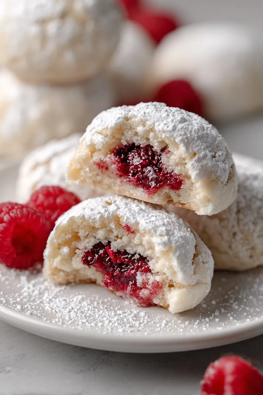 Jam-Filled Almond Snowball Cookies
