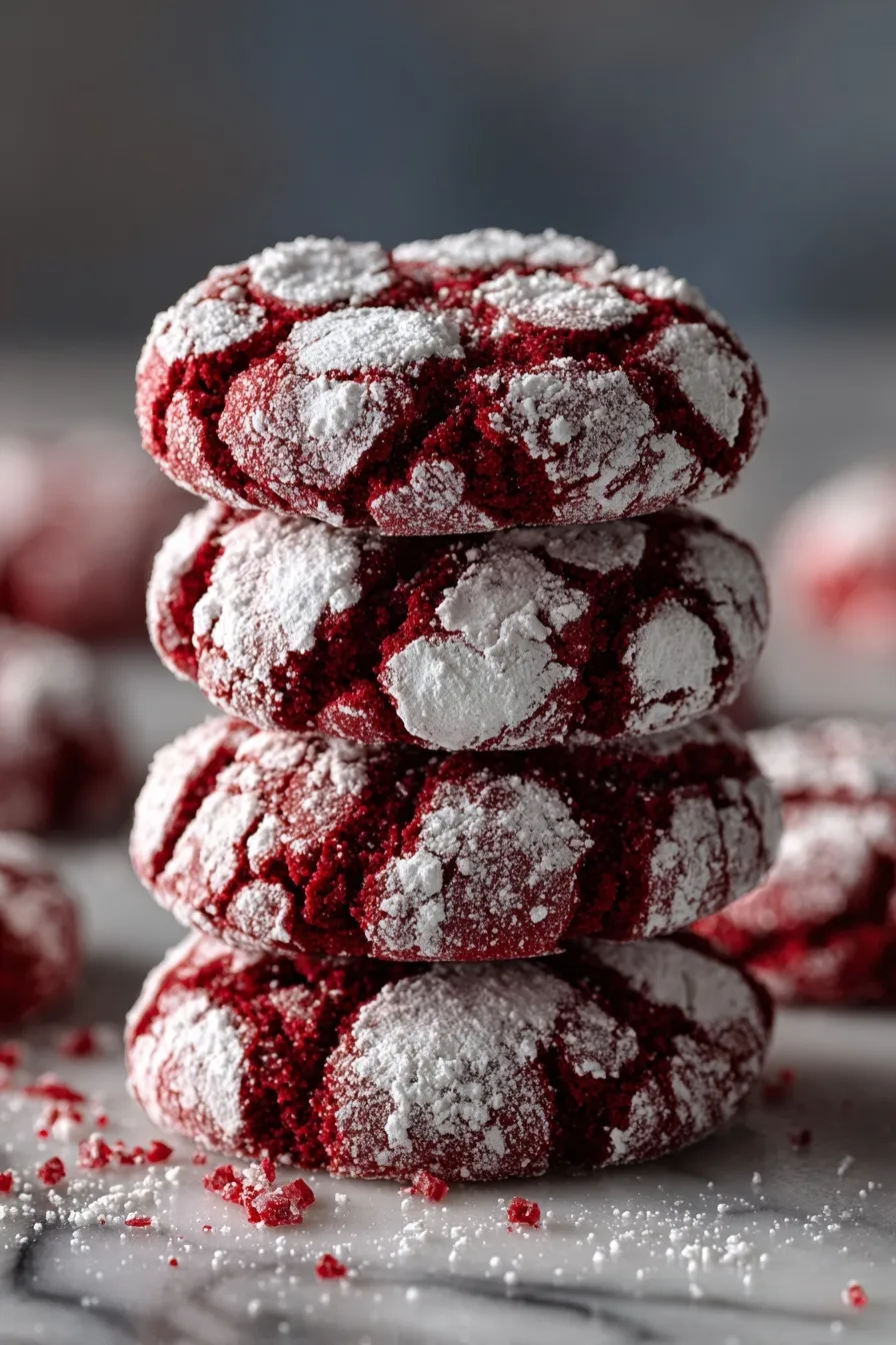 Red Velvet Crinkle Cookies