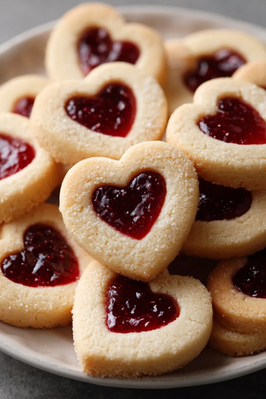 Heart Jam Thumbprint Cookies