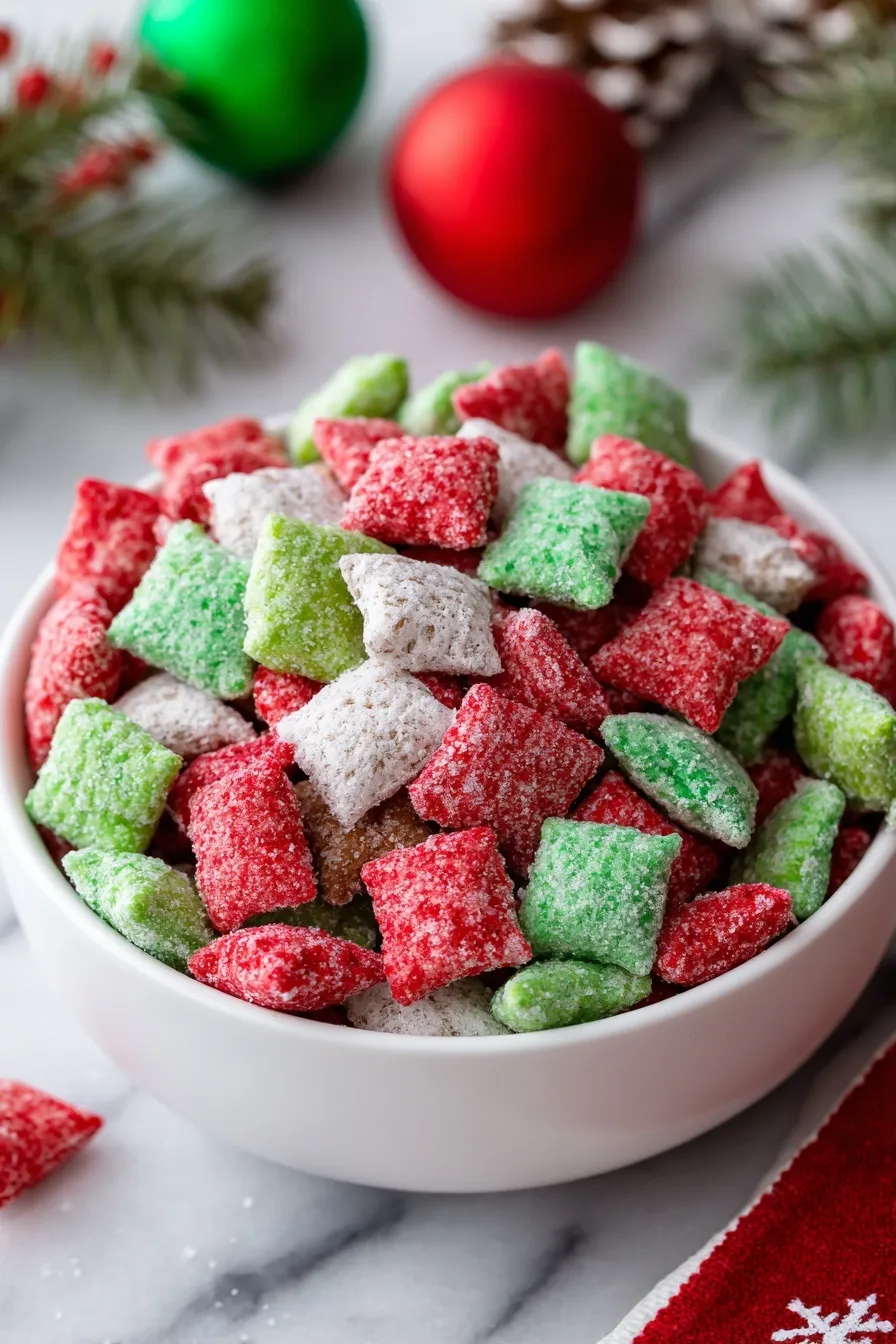 Festive Holiday Muddy Buddies
