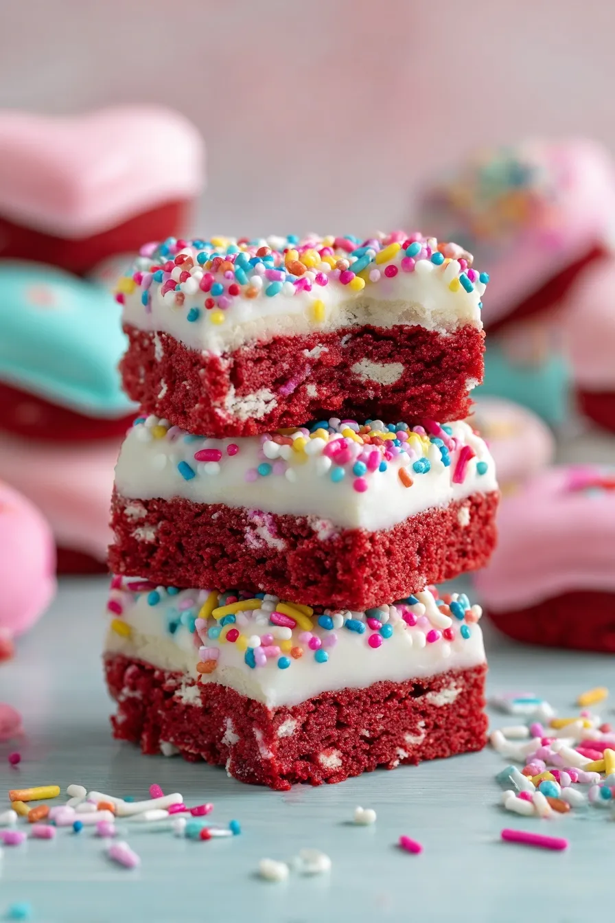 Red Velvet Cookie Dough Bars