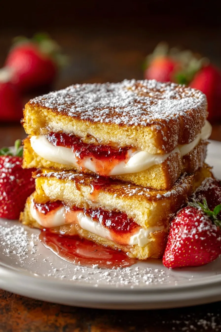 Fried Strawberry Cheesecake Sandwiches