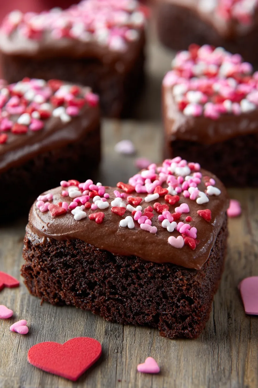 Chocolate dipped brownie hearts