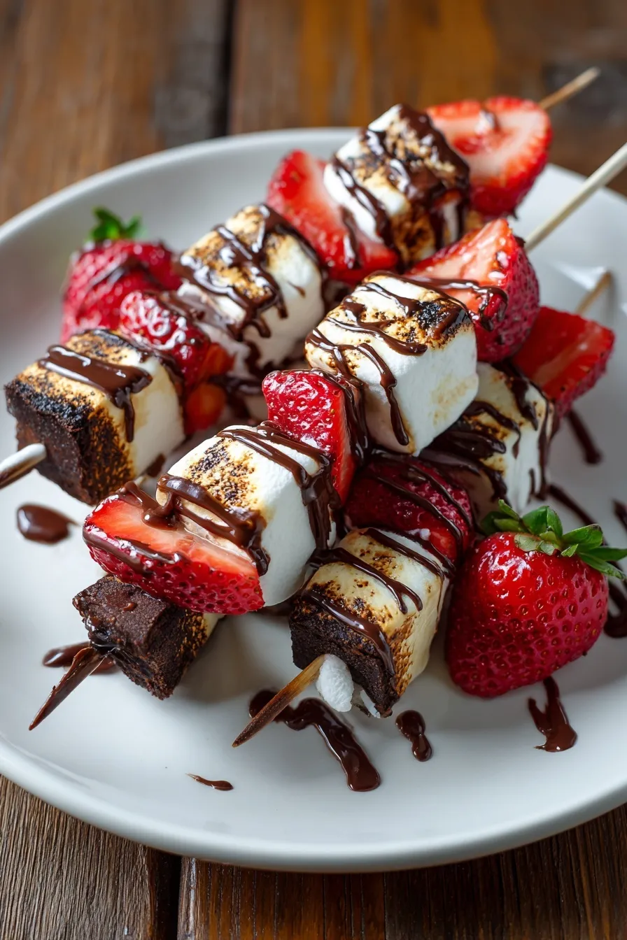 Strawberry brownie kabobs