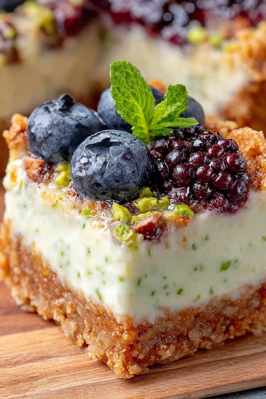Blackberry Pistachio Dream Bars