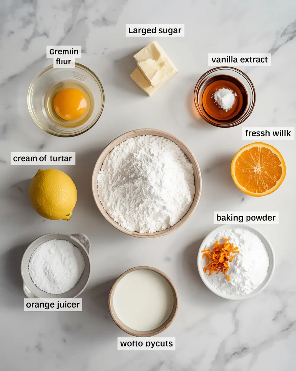 Ingredients for Easter angel food cake