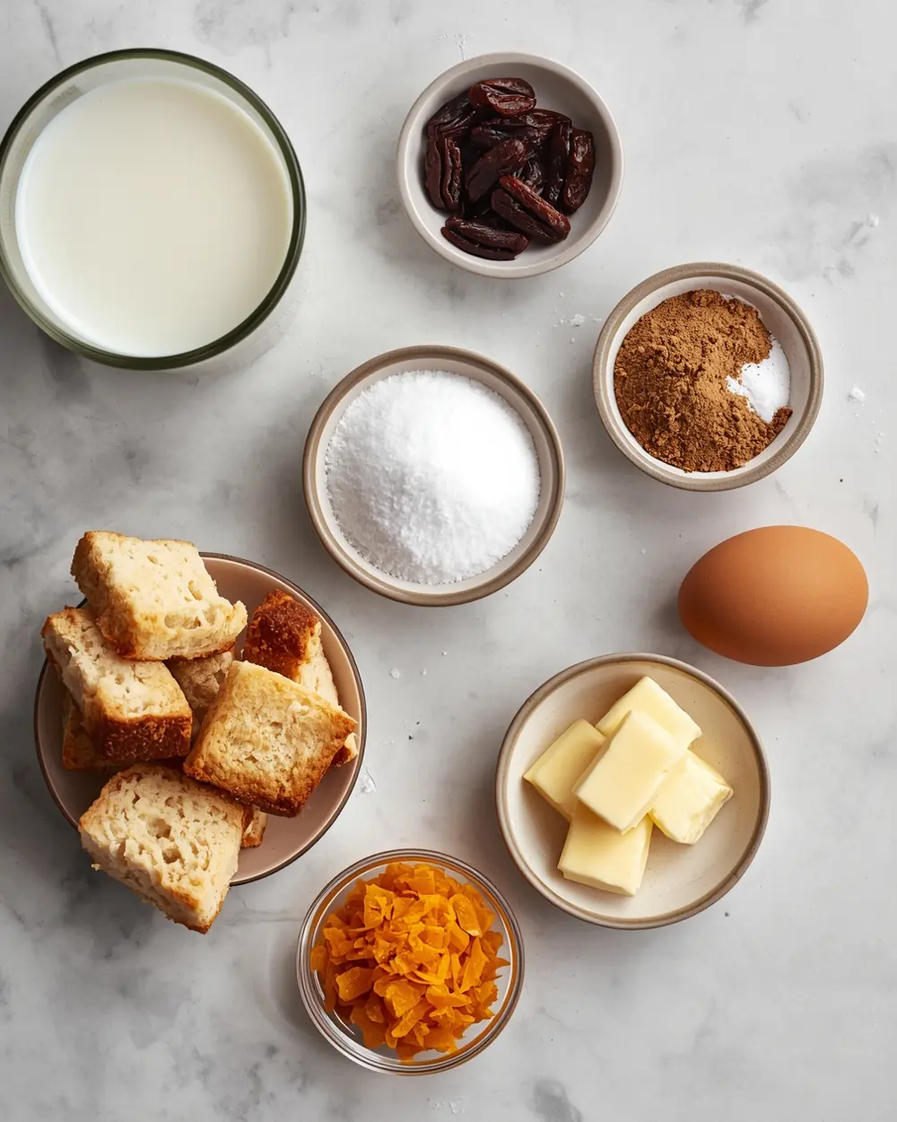Ingredients for Easter bread pudding