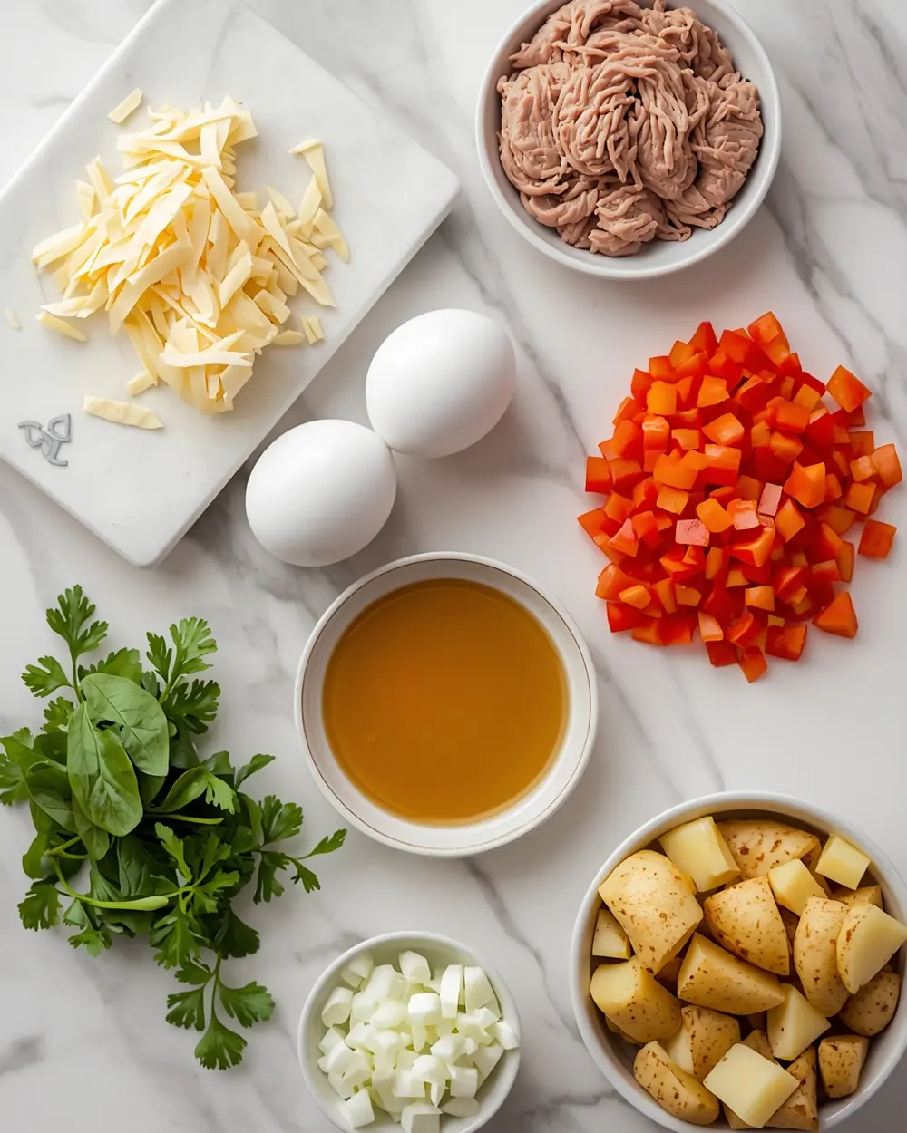 Ingredients for Easter brunch casserole