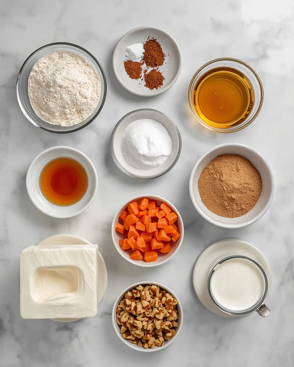 Ingredients for Easter carrot cake