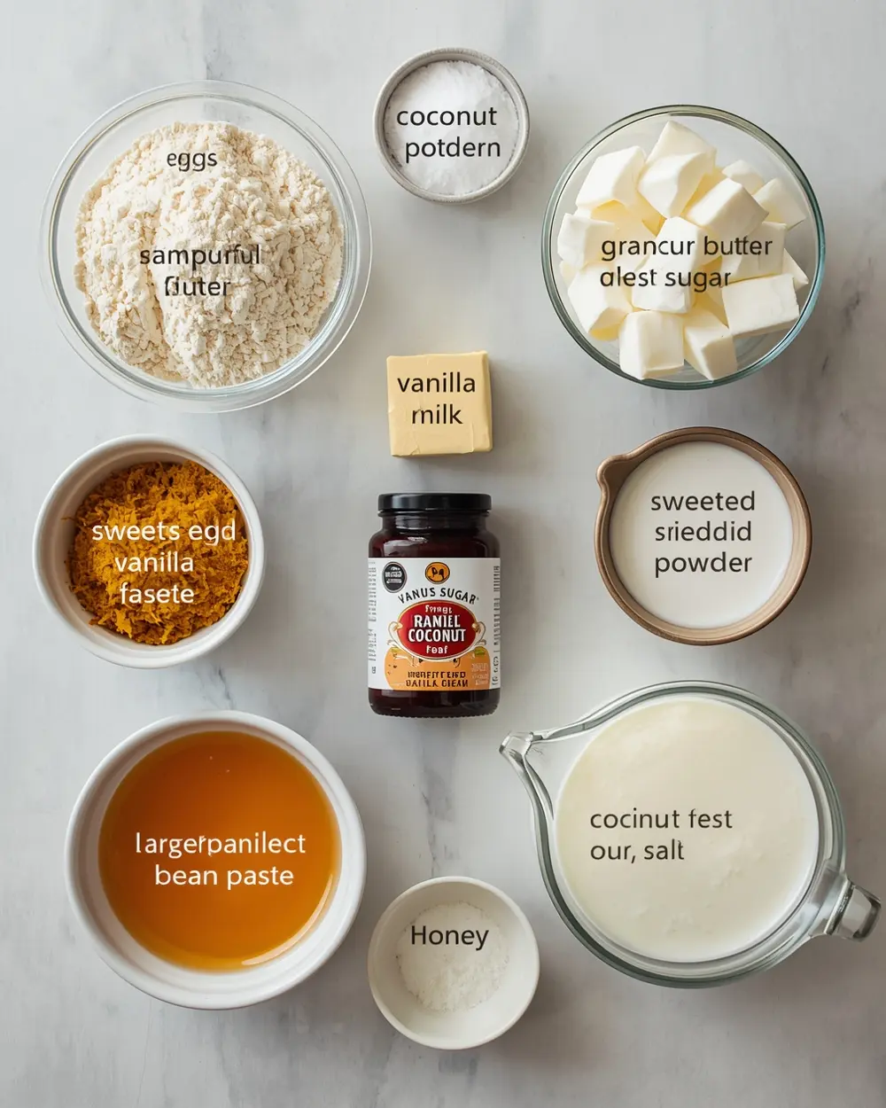 Ingredients for Easter coconut cake
