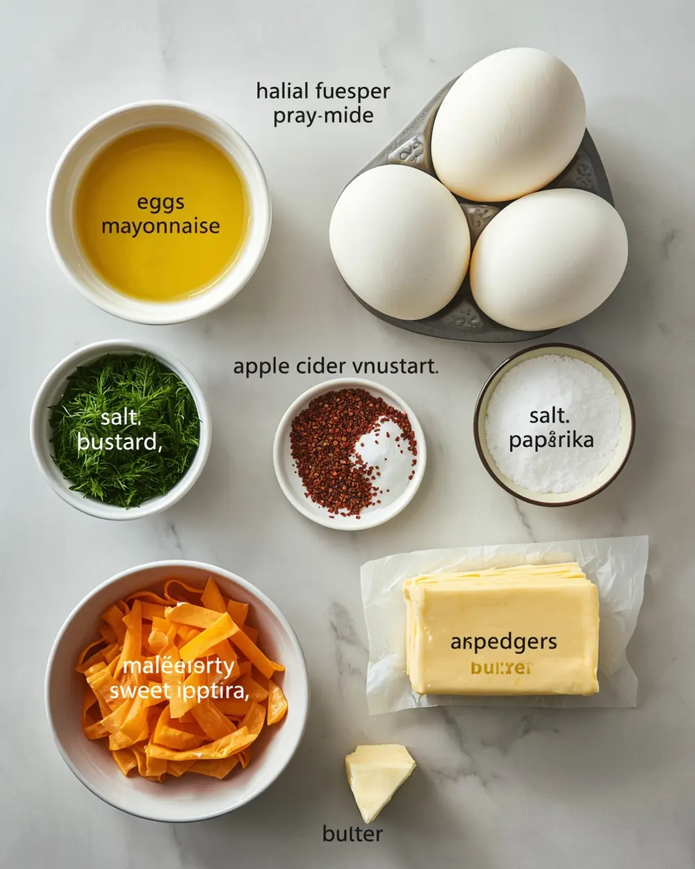 Ingredients for Easter deviled eggs