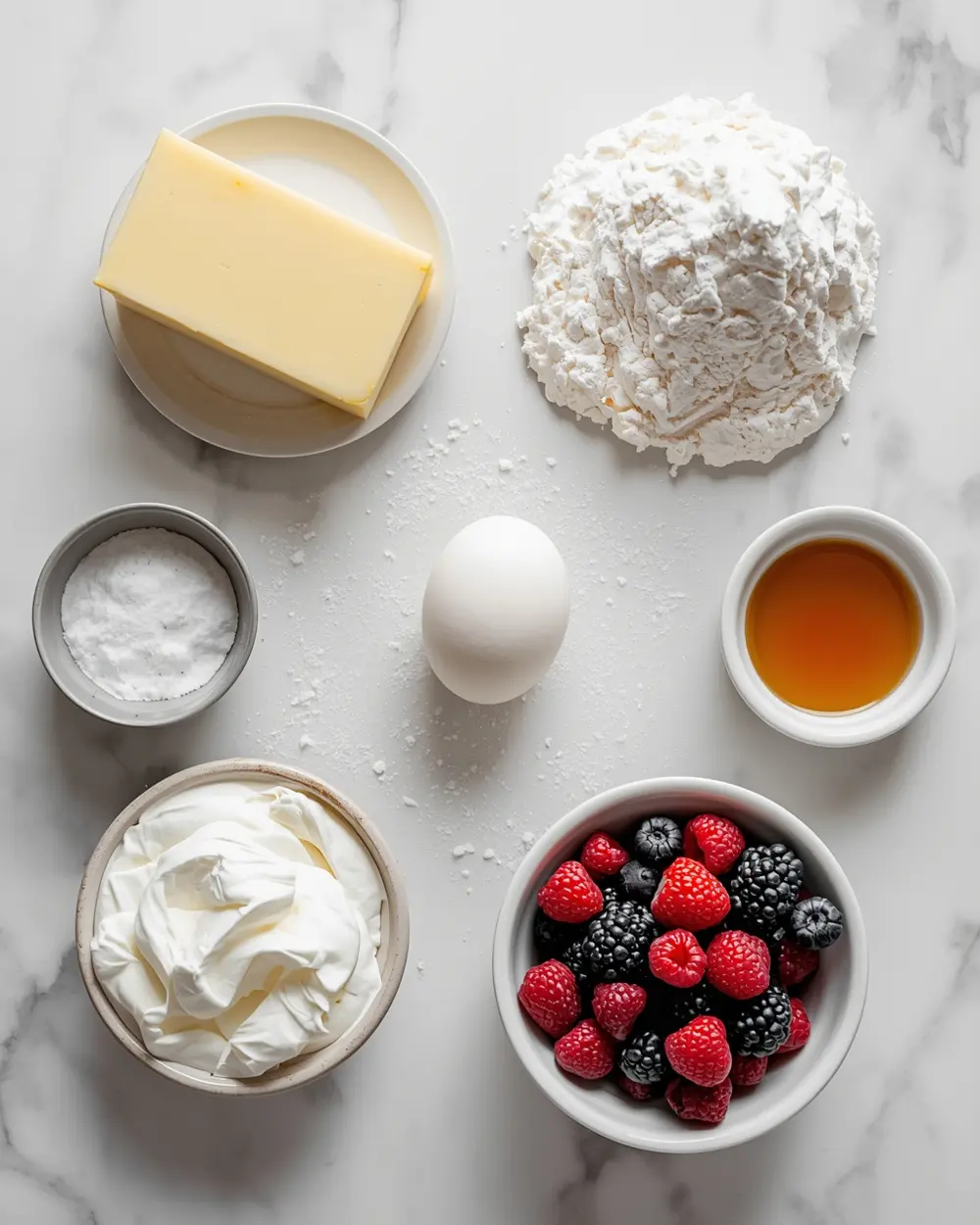 Ingredients for Easter fruit tart