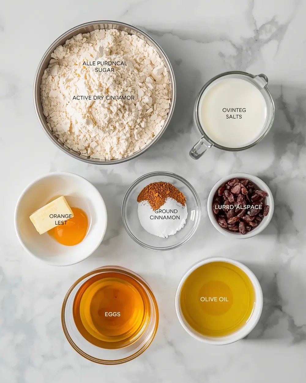 Ingredients for Easter hot cross buns