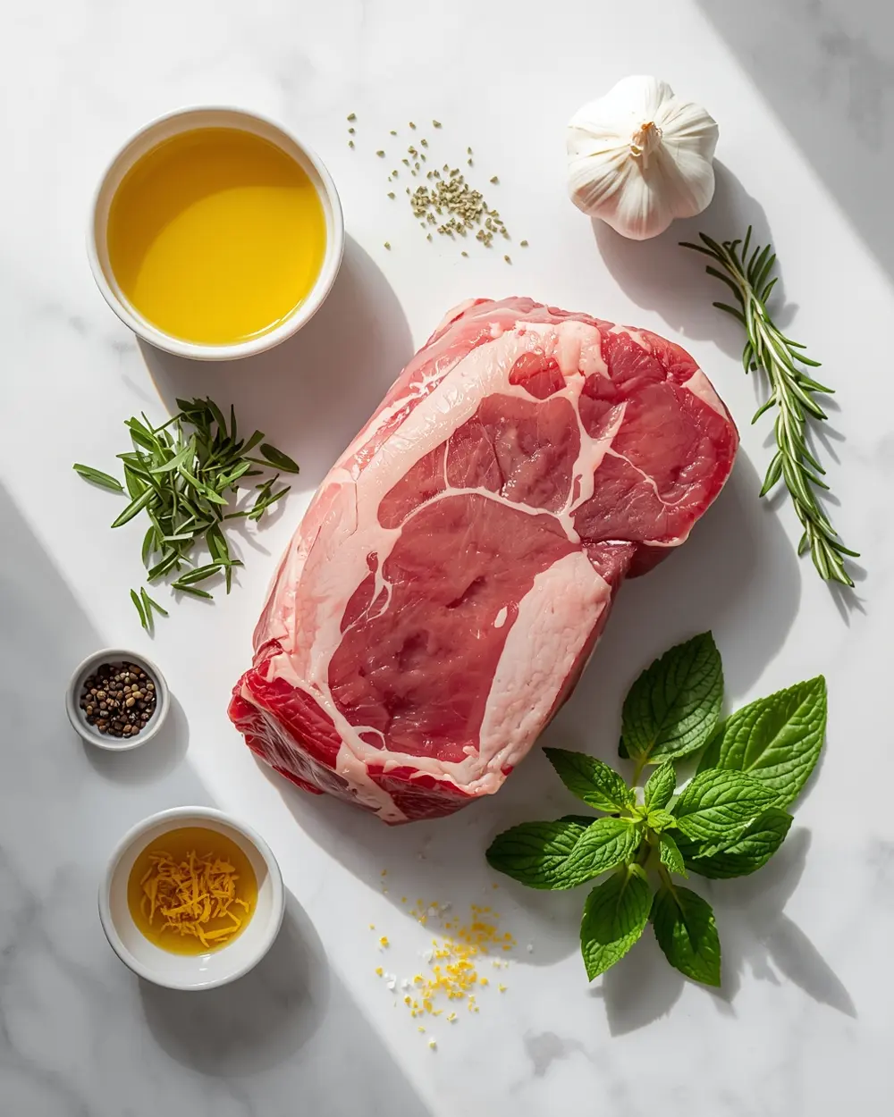 Ingredients for Easter lamb roast