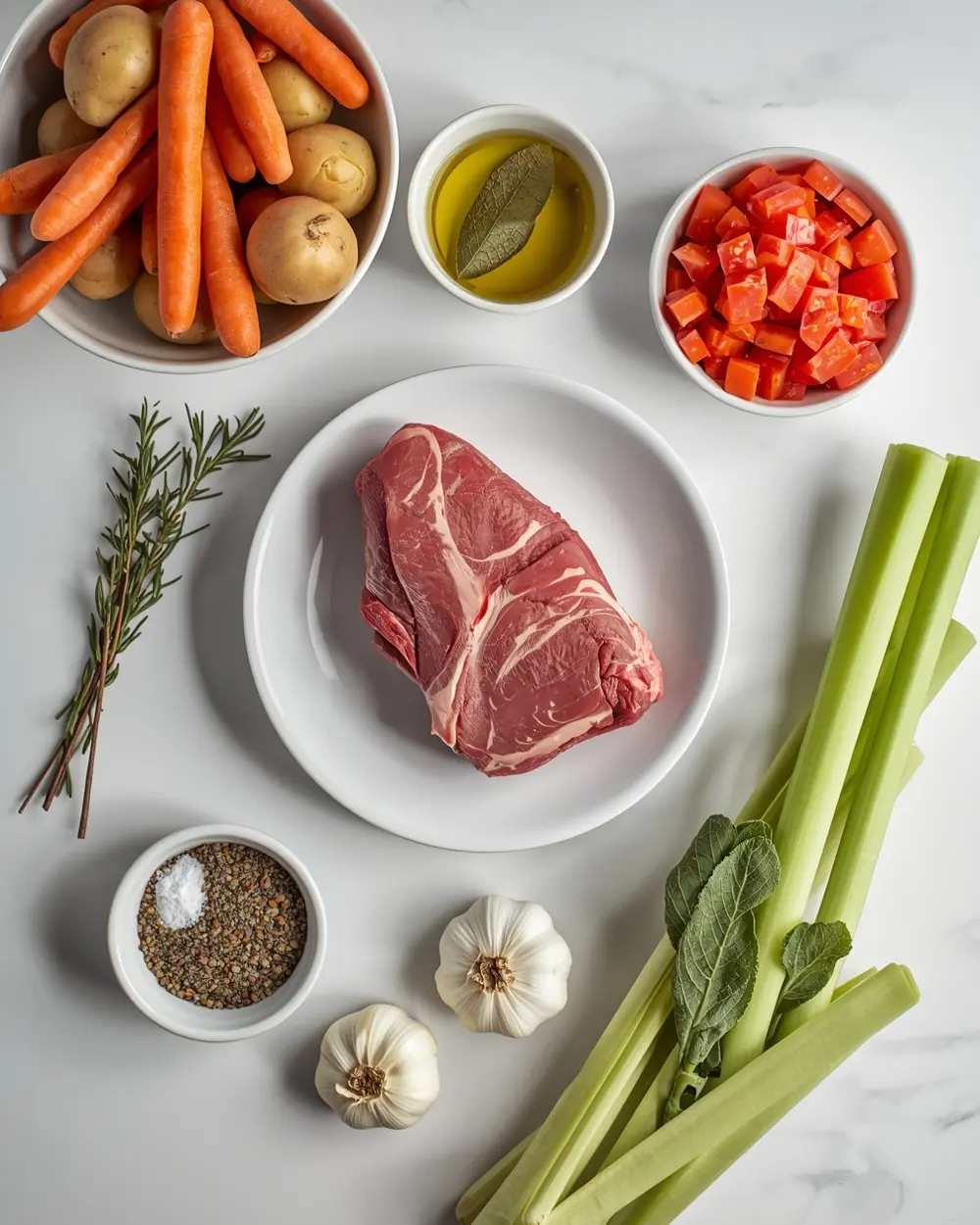 Ingredients for Easter lamb stew
