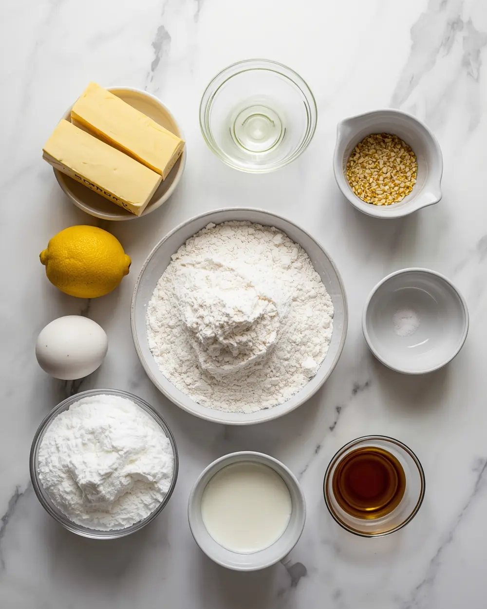 Ingredients for Easter lemon cake