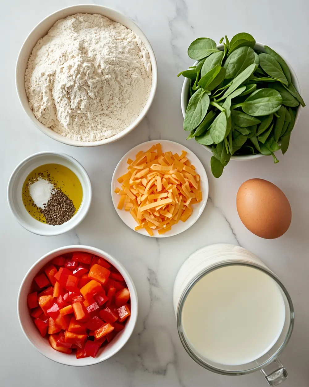 Ingredients for Easter mini quiches