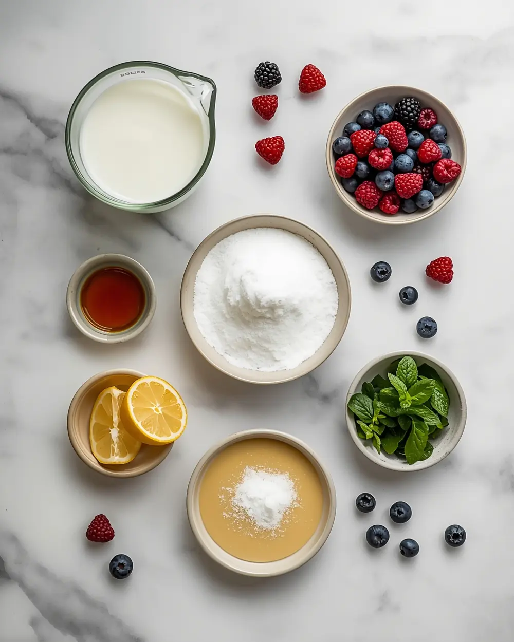 Ingredients for Easter panna cotta