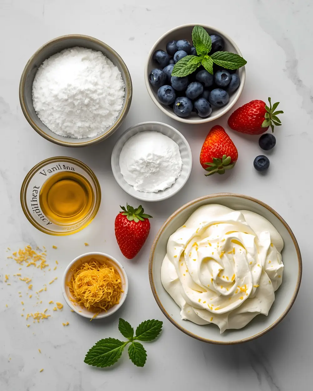 Ingredients for Easter pavlova