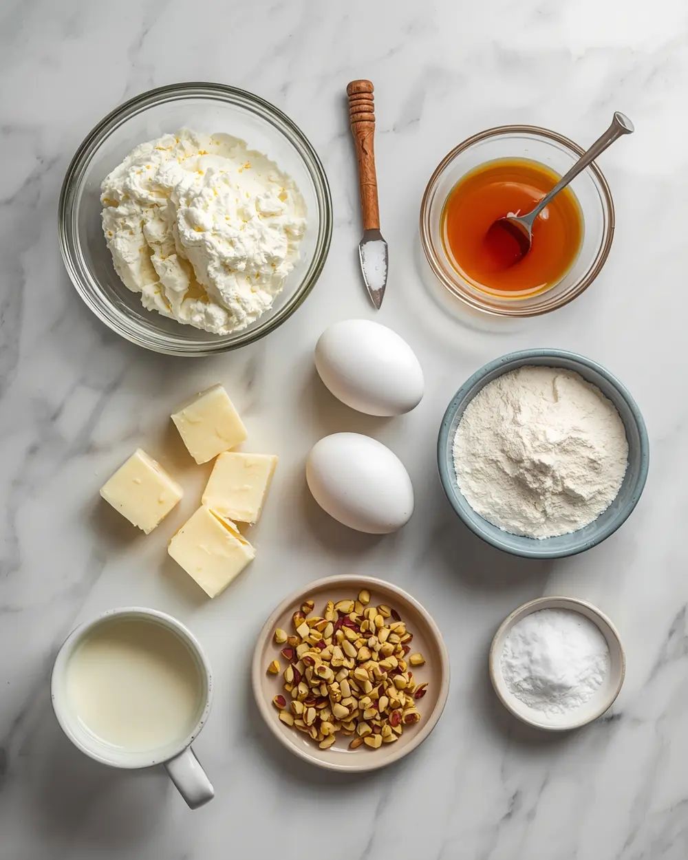 Ingredients for Easter ricotta pie