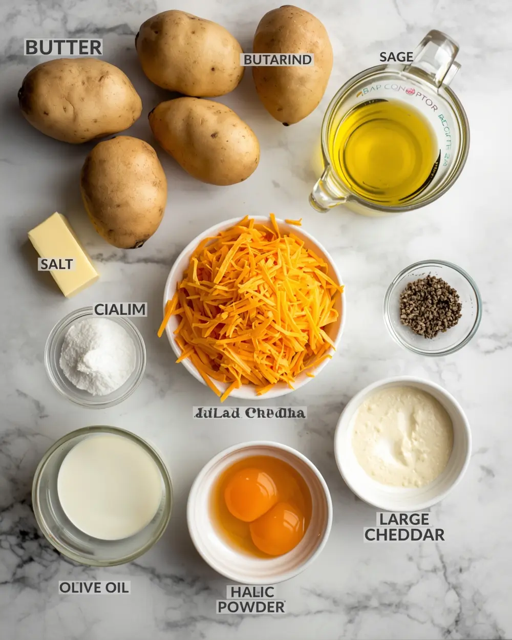 Ingredients for Easter scalloped potatoes