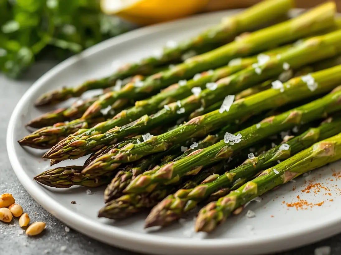 air fryer asparagus ready to serve