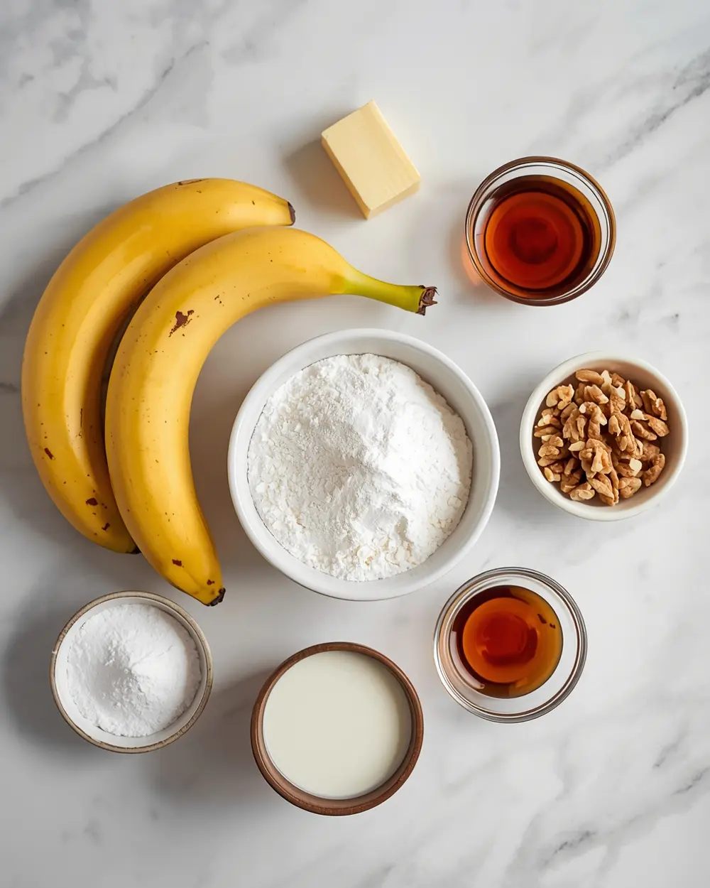 Ingredients for air fryer banana bread