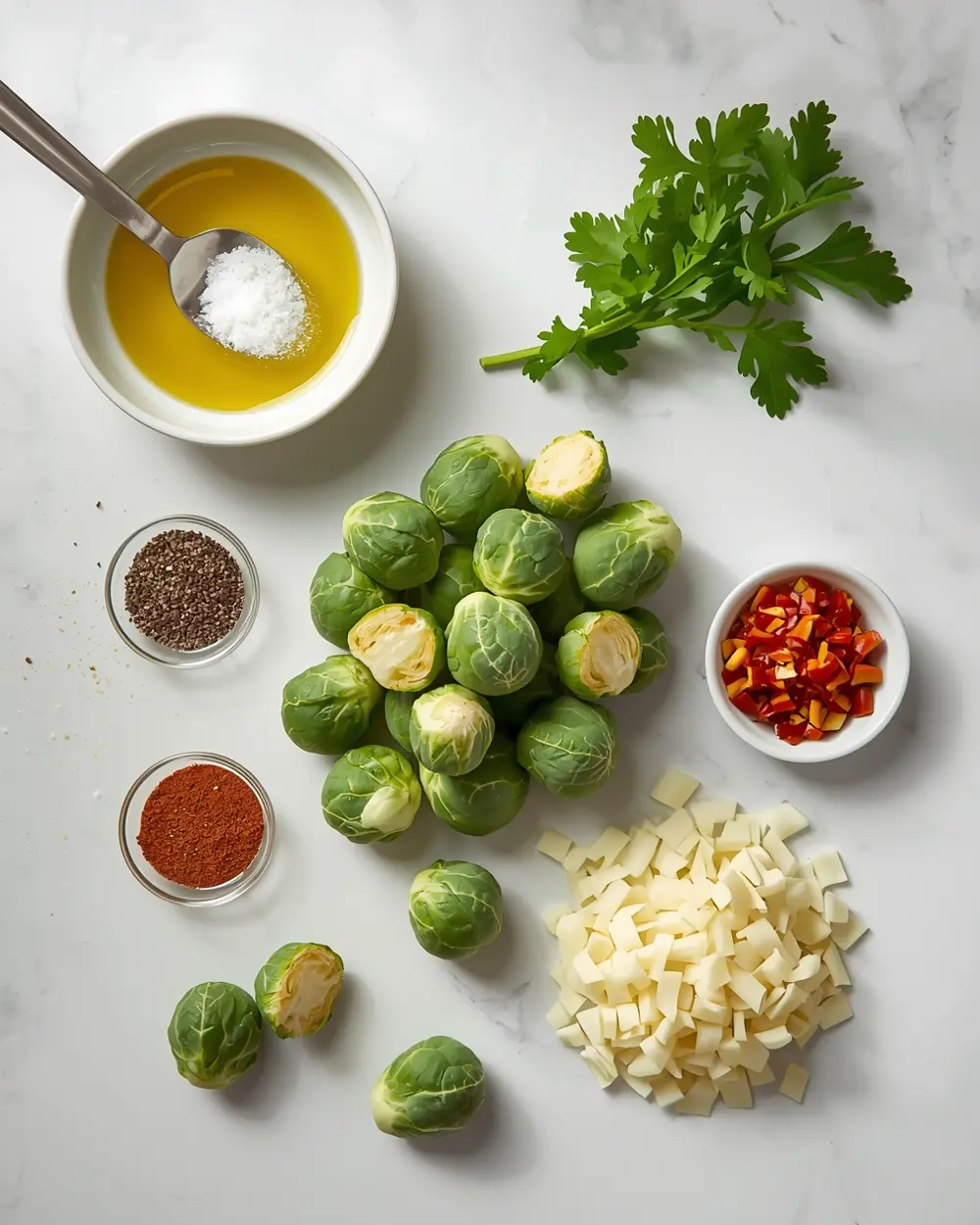 Ingredients for air fryer brussels sprouts