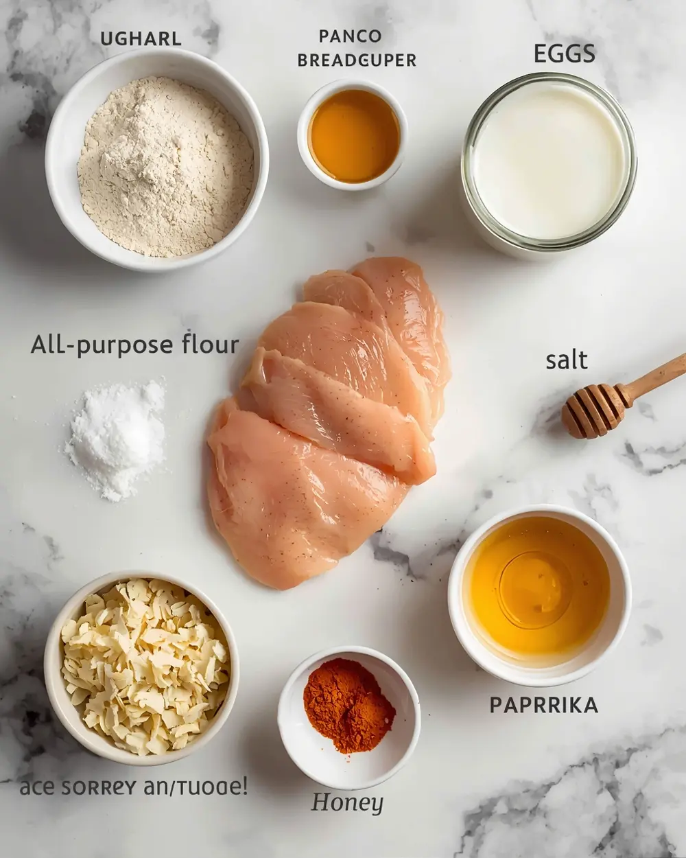 Ingredients for air fryer chicken tenders