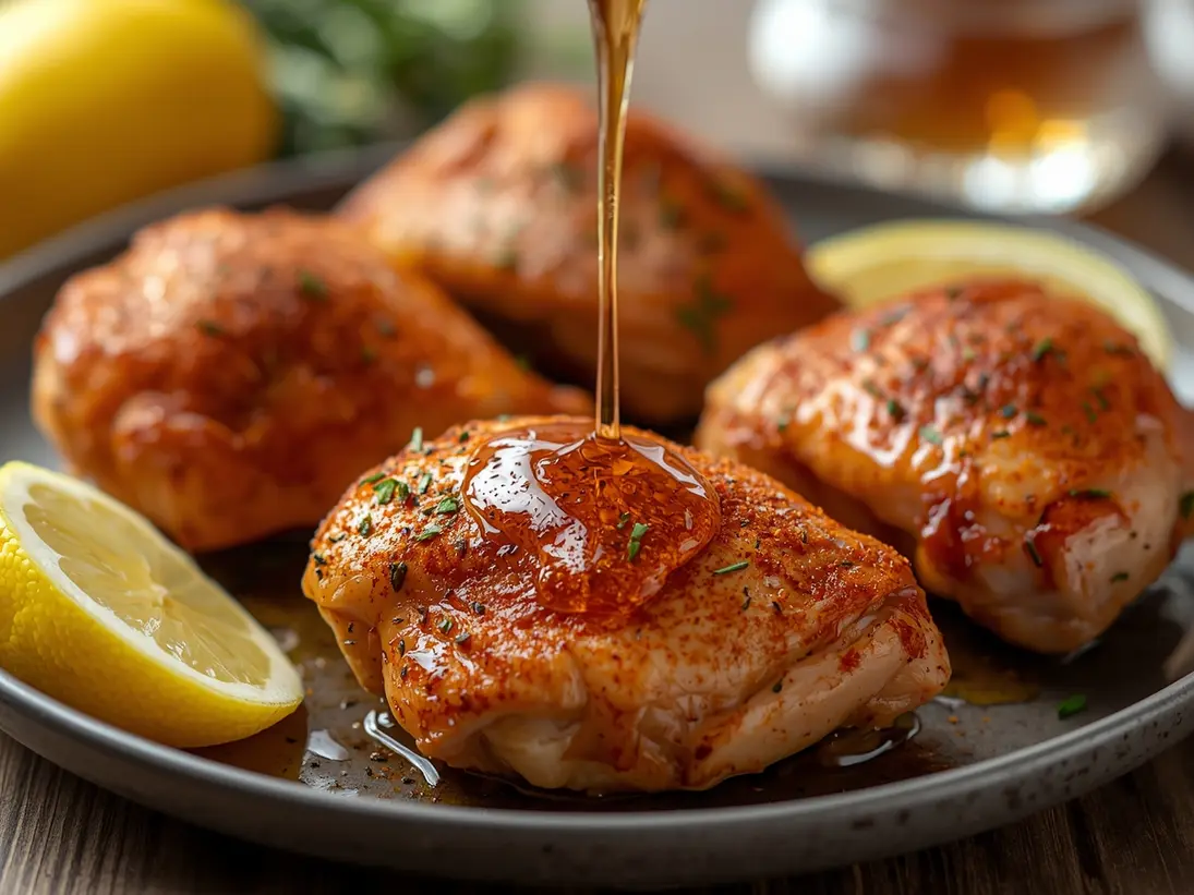 air fryer chicken thighs ready to serve