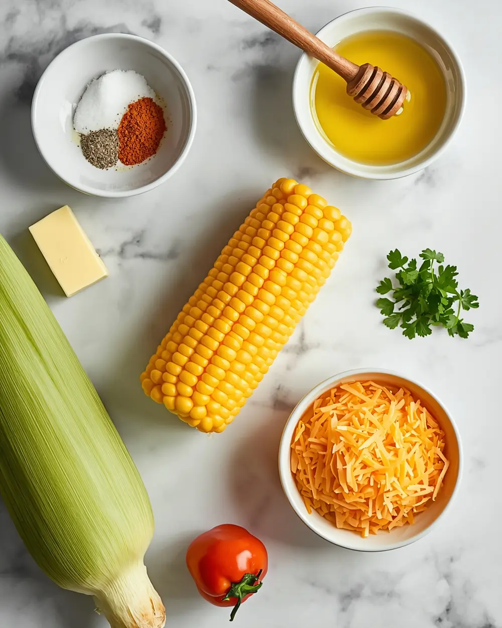 Ingredients for air fryer corn on the cob