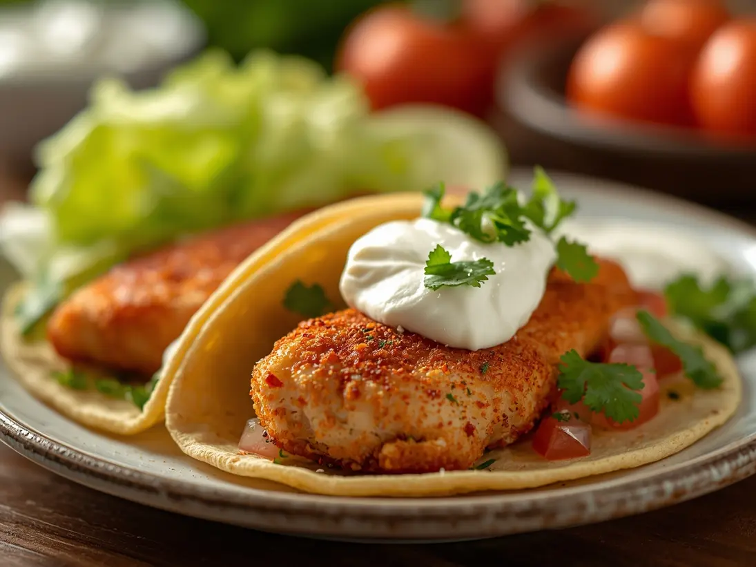 air fryer fish tacos ready to serve