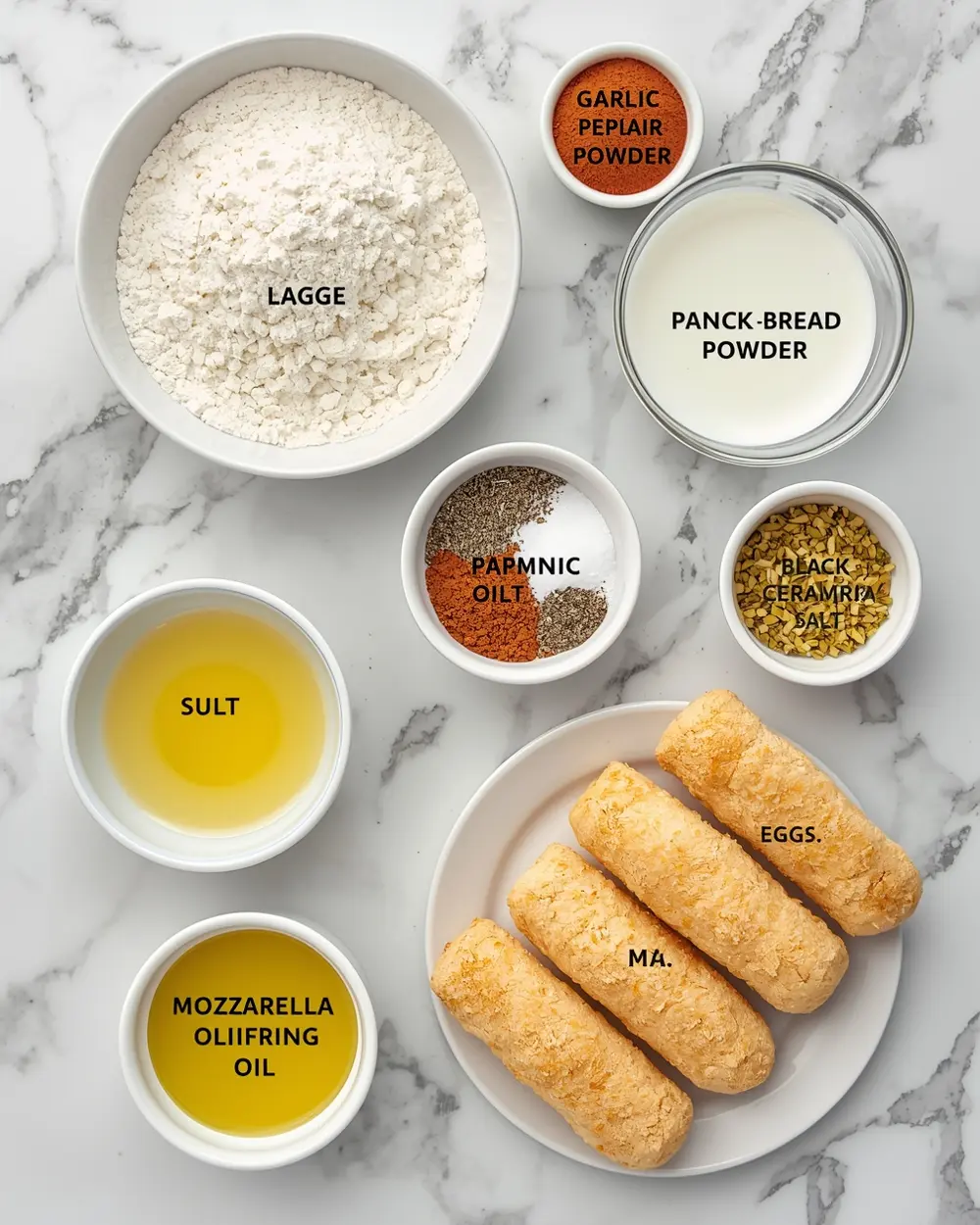 Ingredients for air fryer mozzarella sticks