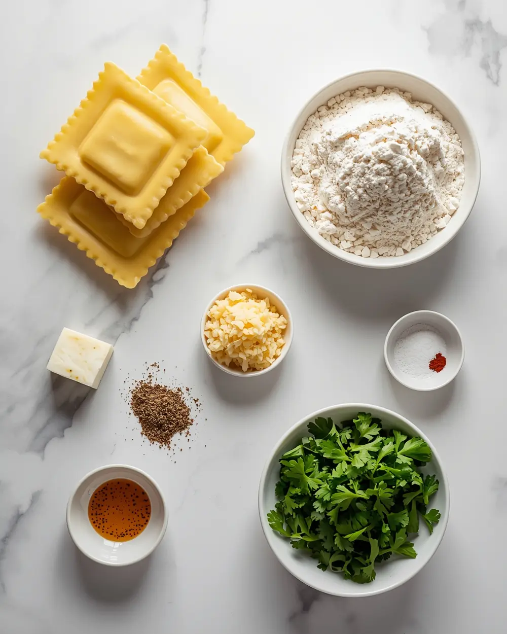 Ingredients for air fryer ravioli