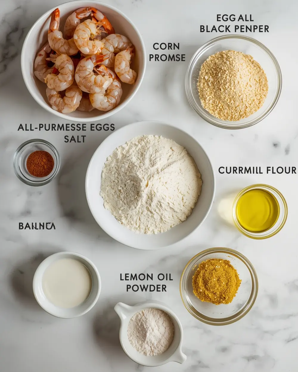 Ingredients for air fryer shrimp