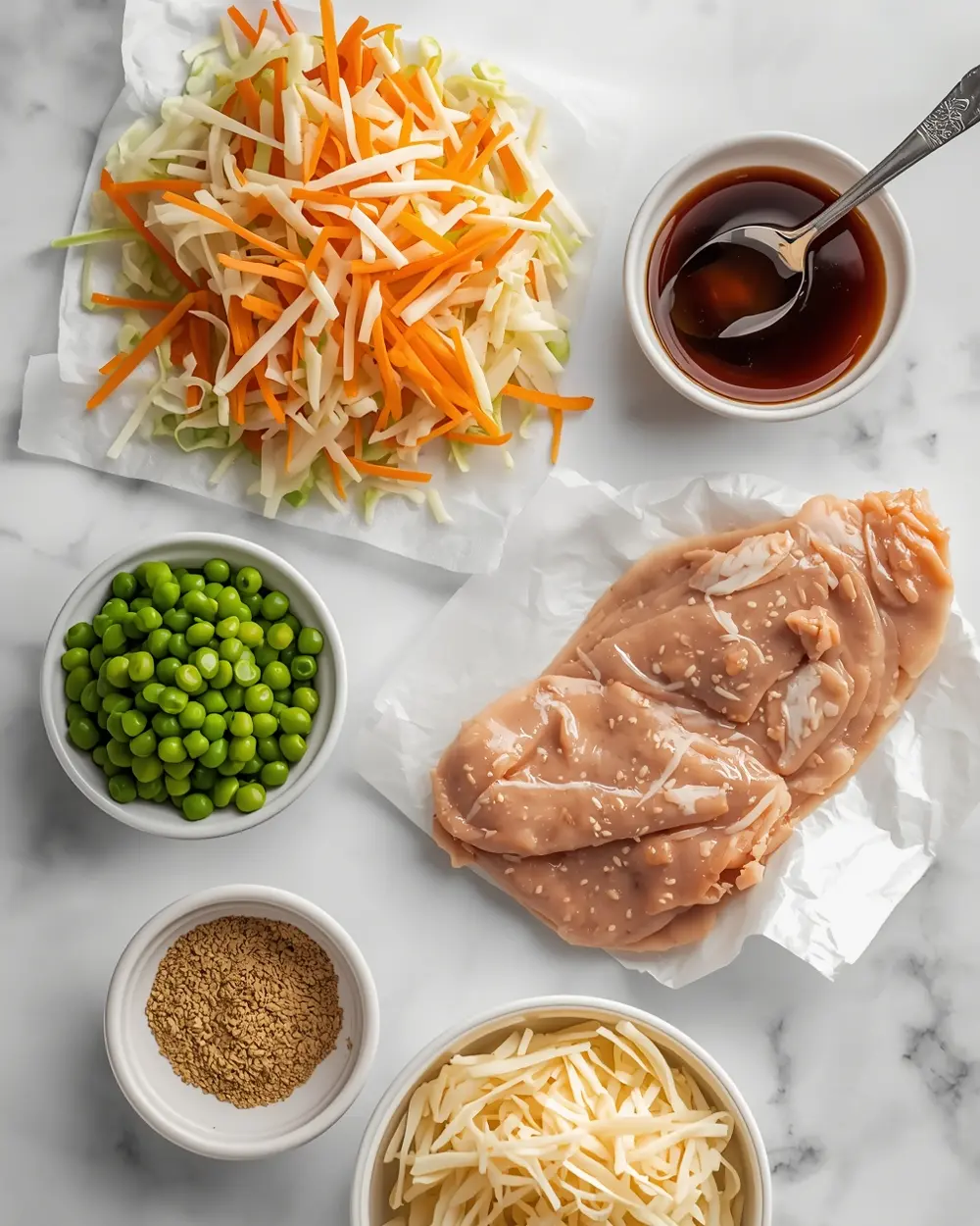 Ingredients for air fryer spring rolls