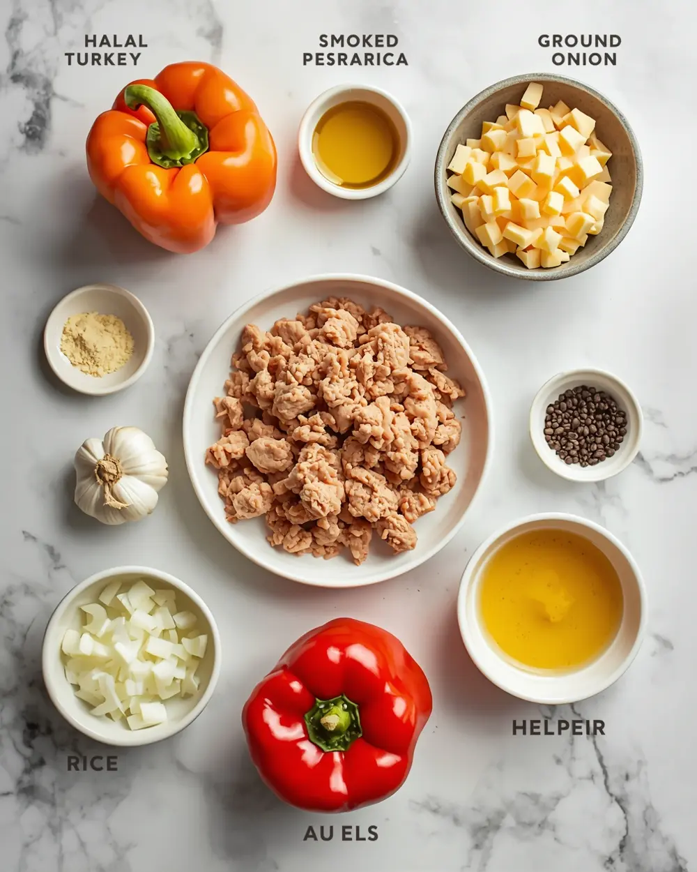 Ingredients for air fryer stuffed peppers
