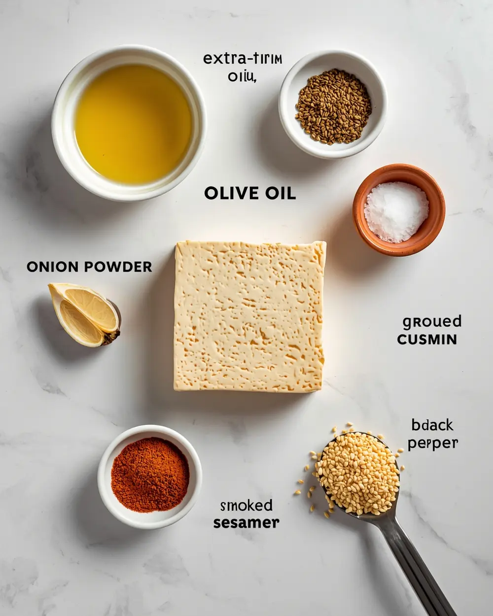 Ingredients for air fryer tofu