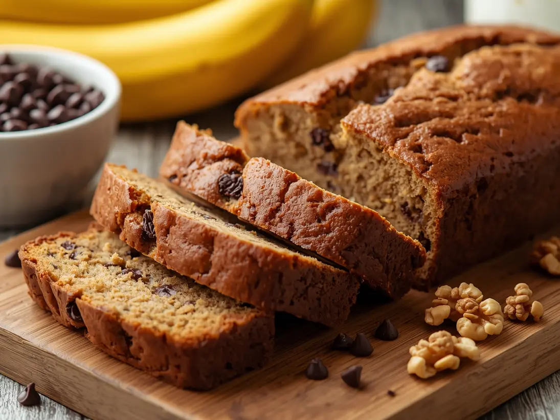 banana bread ready to serve