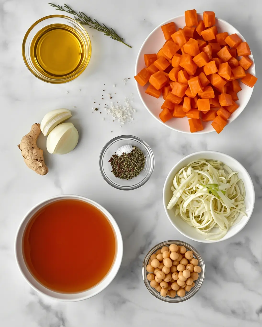 Ingredients for cabbage soup