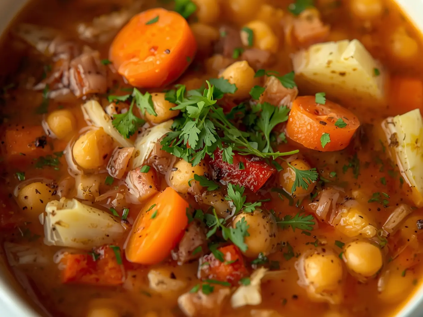 cabbage soup ready to serve
