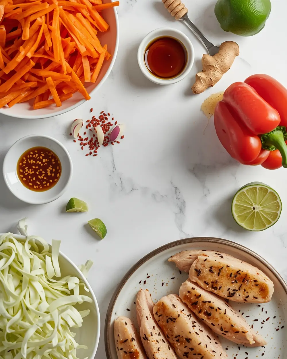 Ingredients for cabbage stir fry