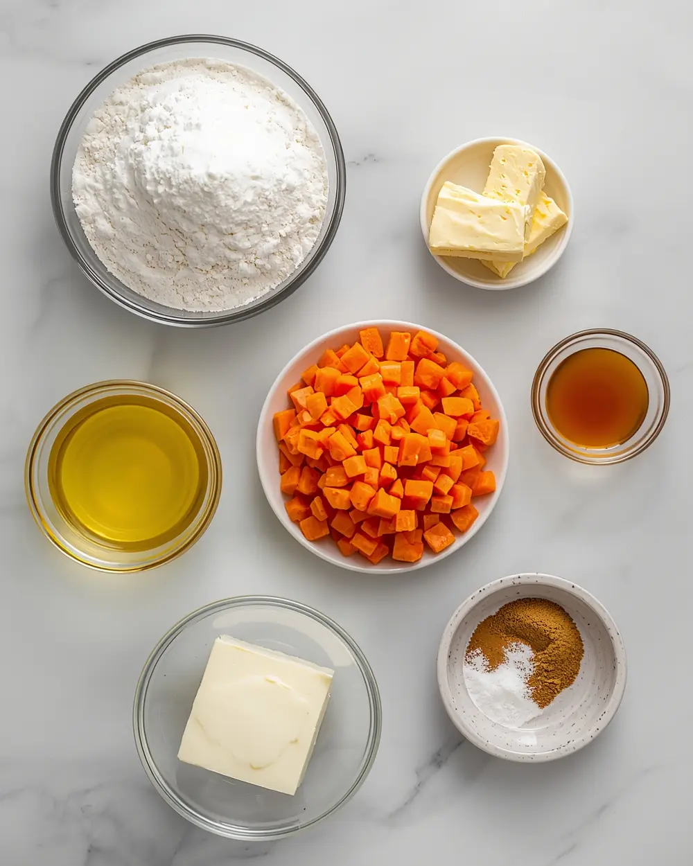 Ingredients for carrot cake